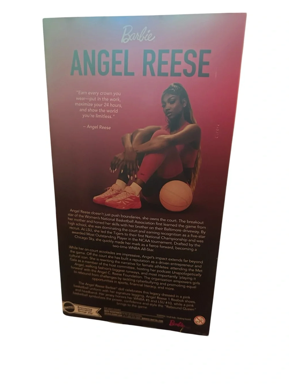 NIB Barbie Angel Reese Pink Basketball Doll